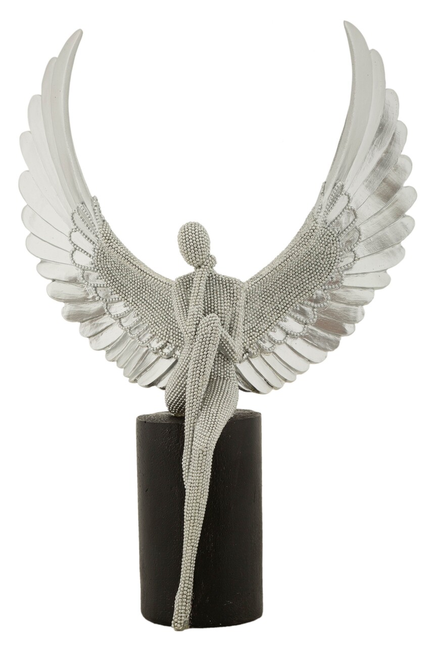 Statueta / figurina decorativa Sparky, Mauro Ferretti, 24x8x34 cm, polirasina, argintiu/negru - imagine 7